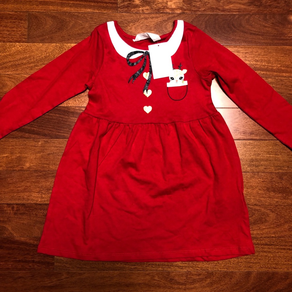 New H&M Holiday Red Dress 2-4T